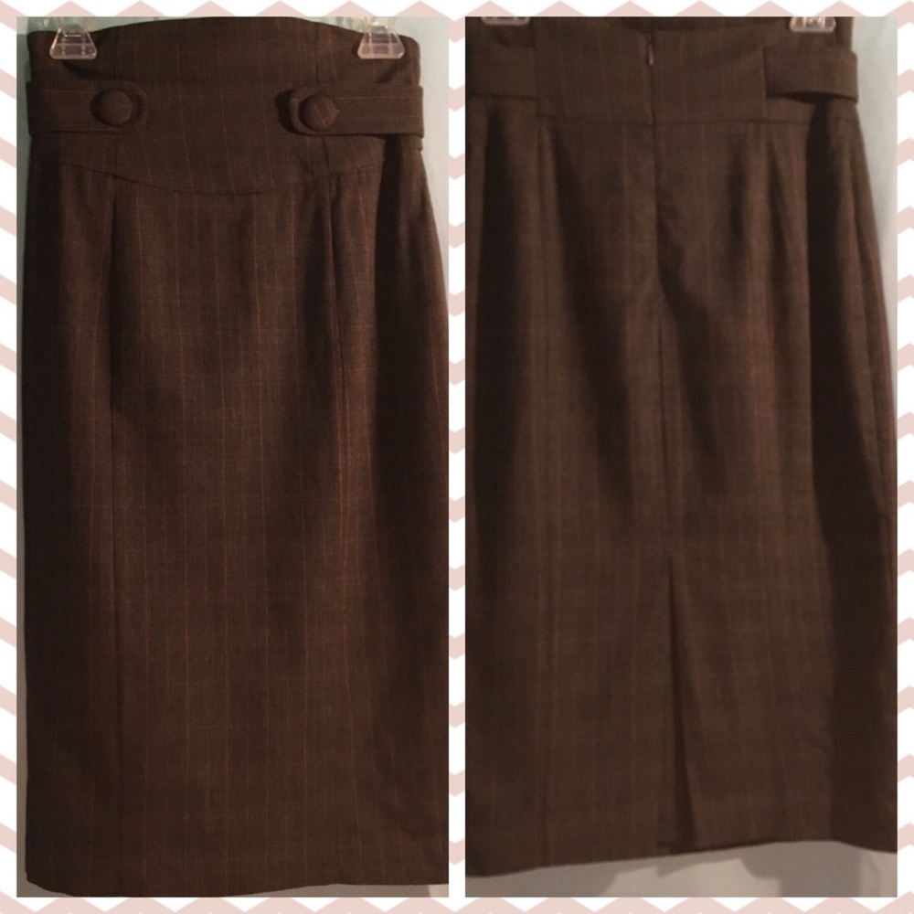 Cue high waisted wool skirt